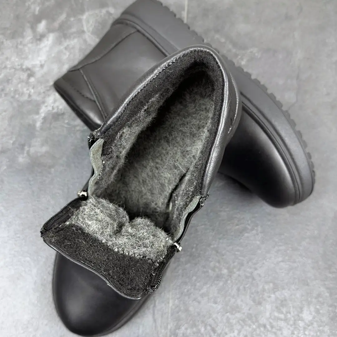 Чоловічі шкіряні зимові черевики на замку (Б )