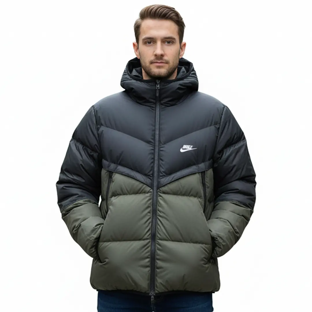 Чоловічий пуховик Nike Storm Fit (чорно оливковий)