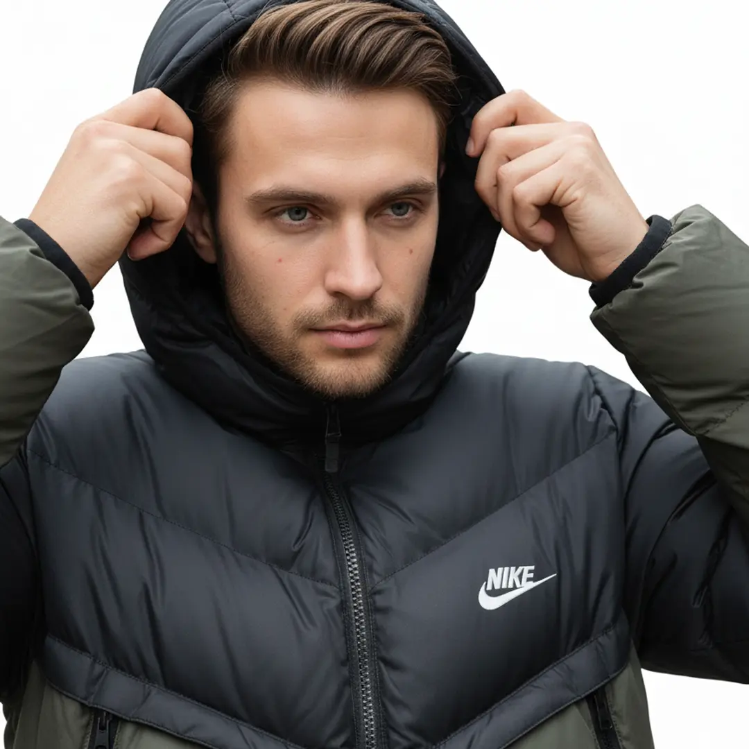 Чоловічий пуховик Nike Storm Fit (чорно оливковий)