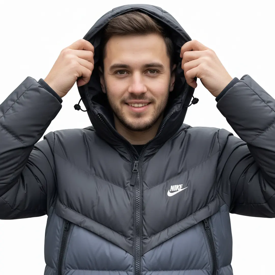 Чоловічий пуховик Nike Storm Fit (чорний з синім)