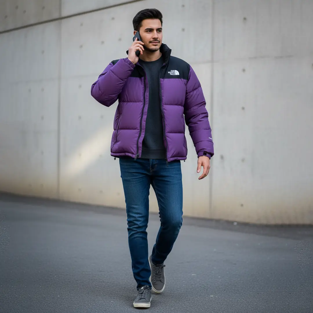 Чоловічий пуховик The North Face (фіолетовий)