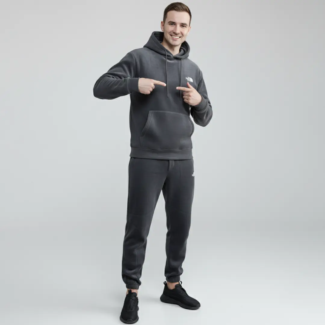 Флісовий спортивний костюм TNF (сірий)