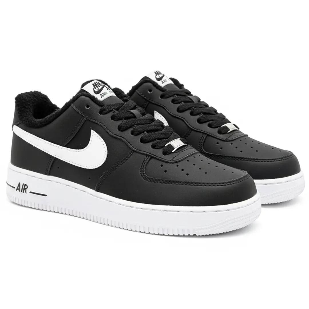 Термо зимові кросівки Nike Air Force (black)