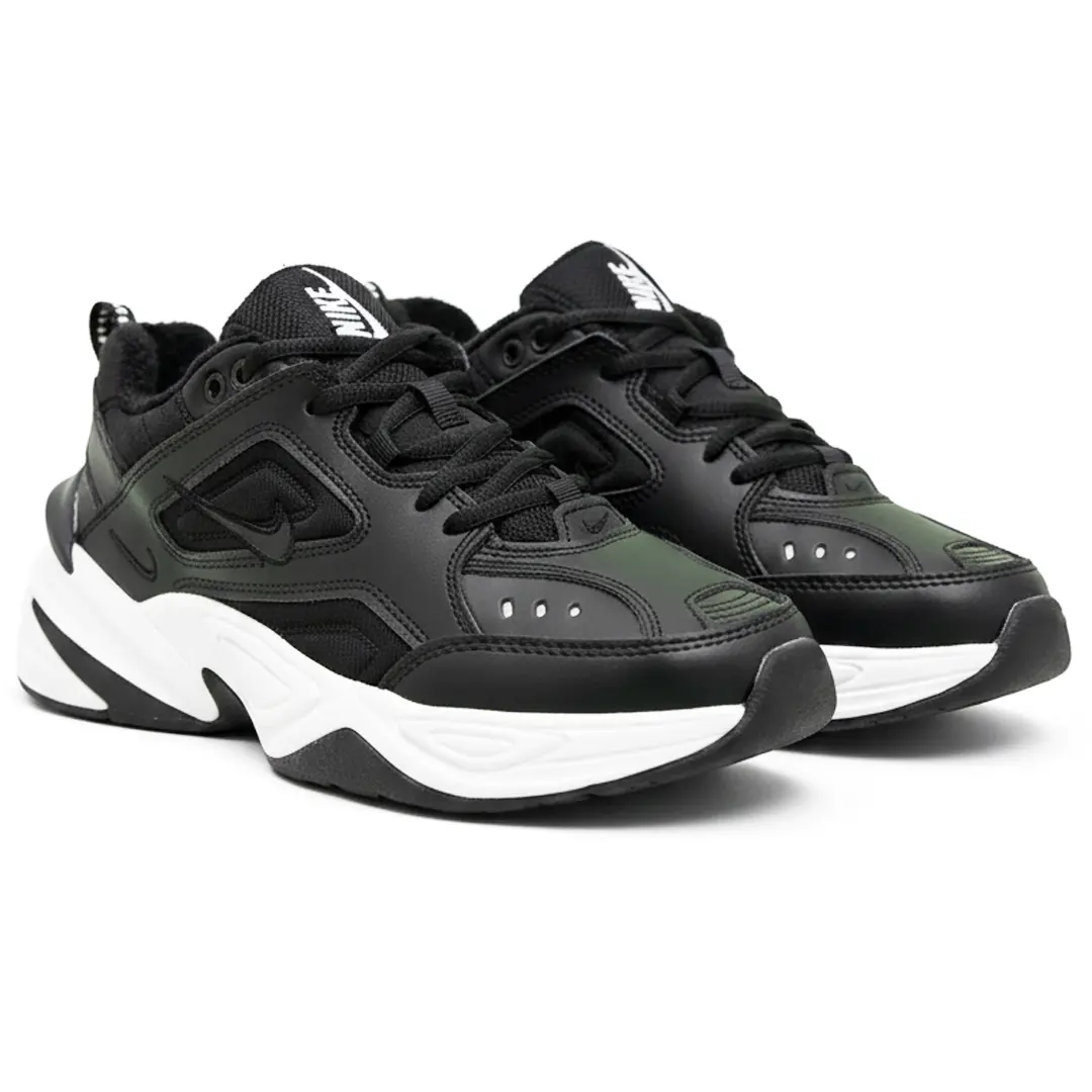 Термо зимові кросівки Nike M K (black & white) хутро