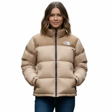 Жіночі зимові куртки Жіночий бежевий пуховик The North Face 700 Орхідея