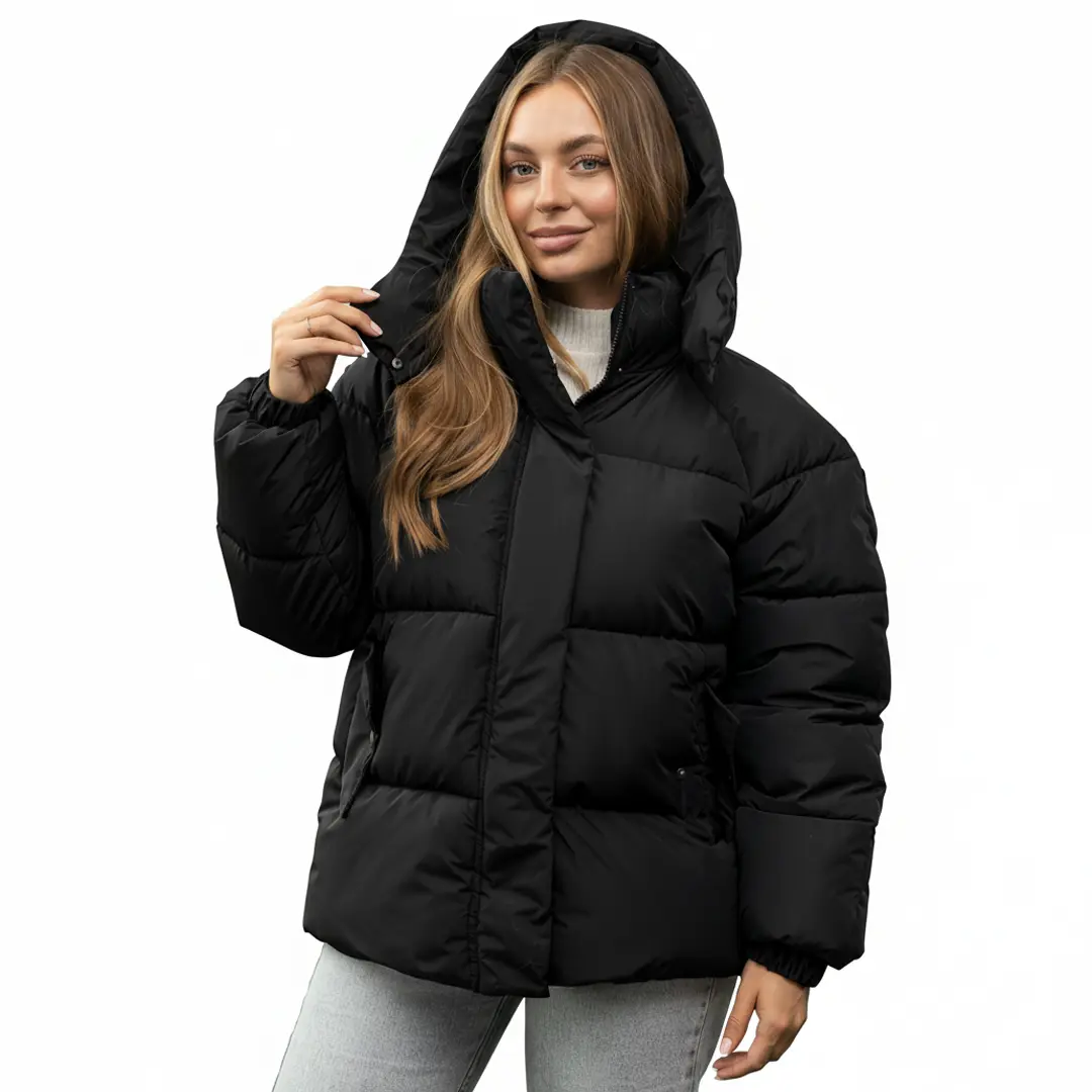 Жіночий пуфер оверсайз (чорний)