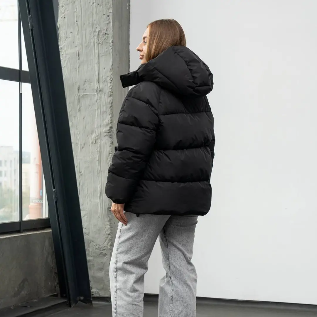 Жіночий пуфер оверсайз (чорний)