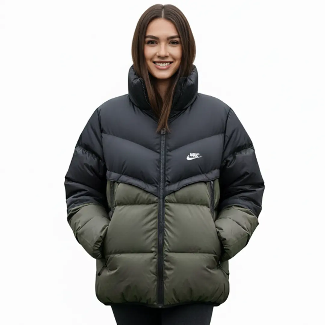 Жіночий пуховик Nike Storm Fit (чорно оливковий)