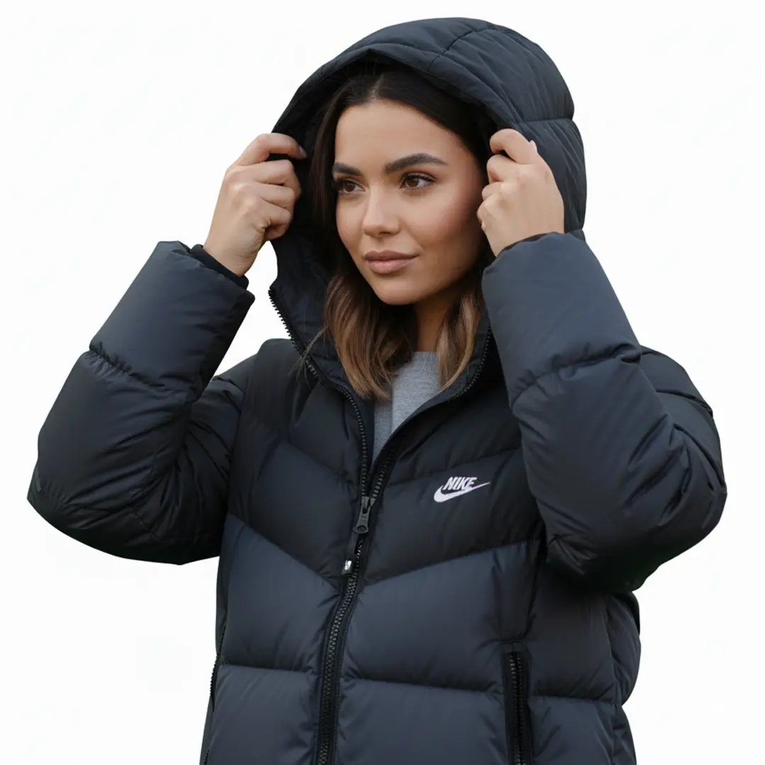 Жіночий пуховик Nike Storm Fit (чорний з синім)