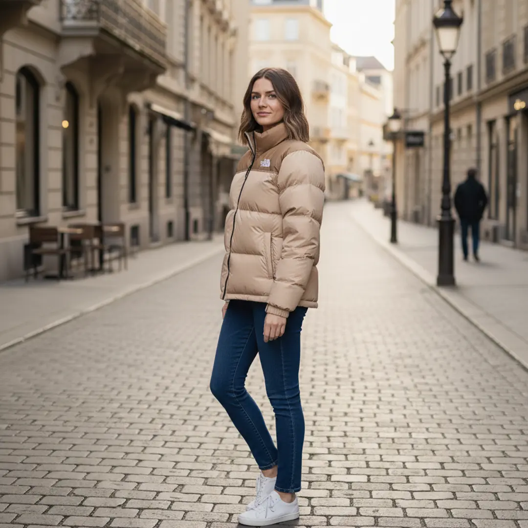 Жіночий пуховик The North Face (беж)