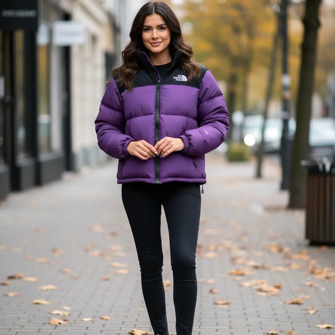 Жіночий пуховик The North Face (фіолетовий)