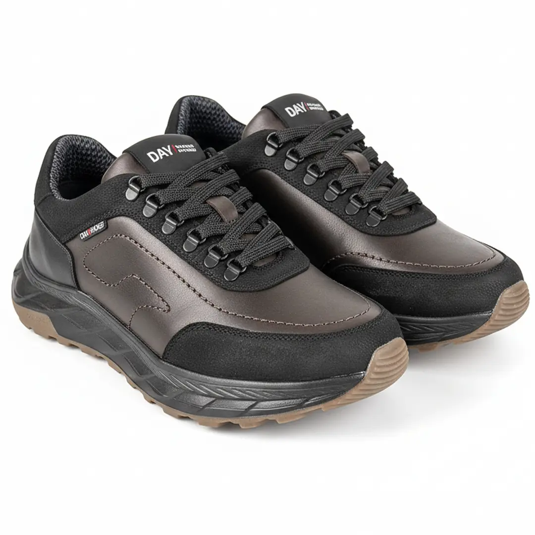 Чоловічі шкіряні термо зимові кросівки RX (коричневі)