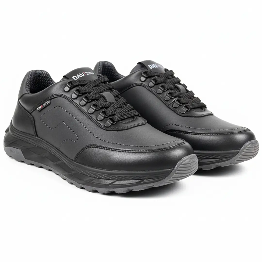 Чоловічі шкіряні термо зимові кросівки RX (чорні)