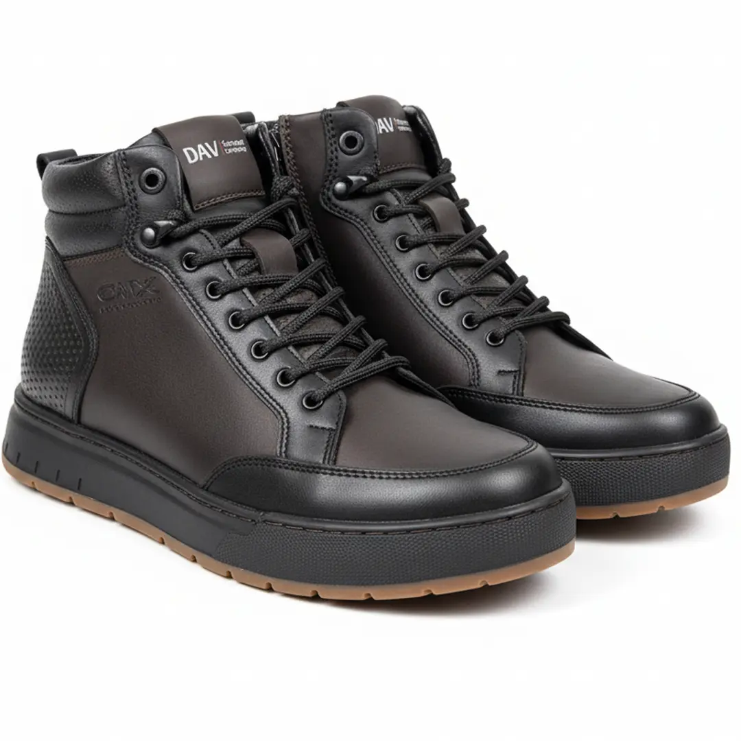 Чоловічі шкіряні зимові черевики DS (коричневі)