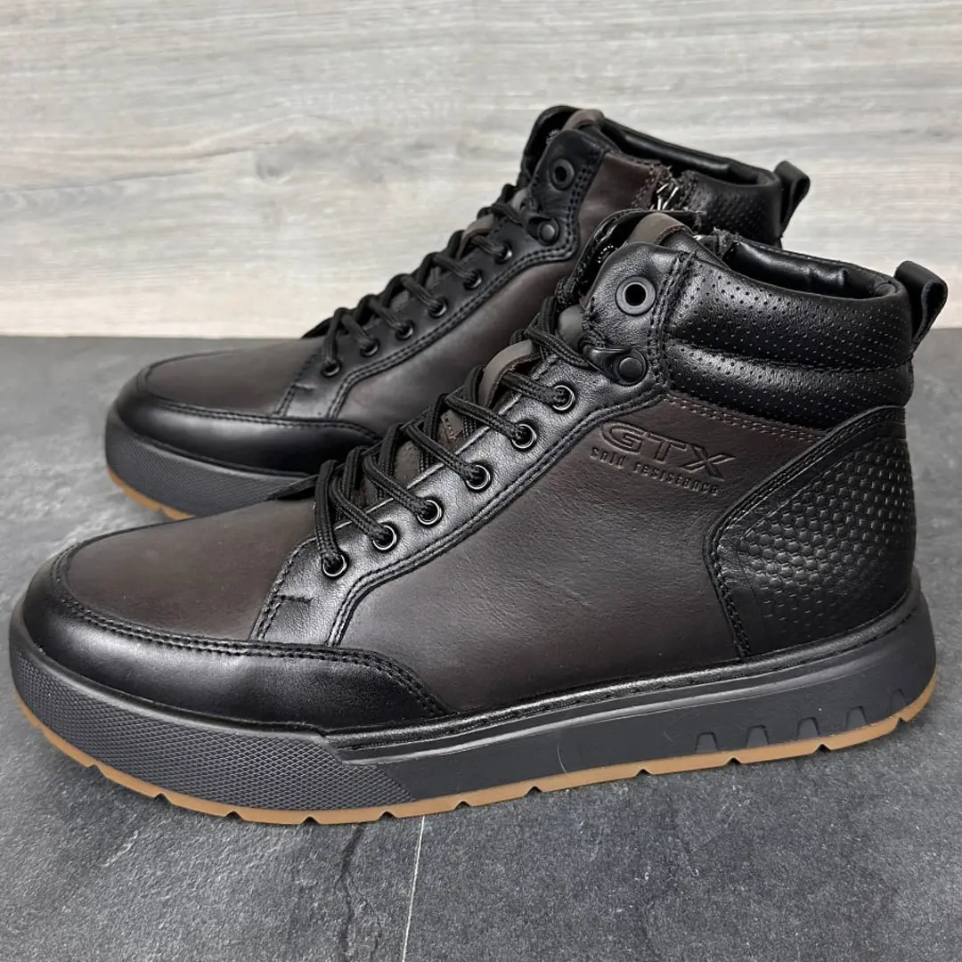 Чоловічі шкіряні зимові черевики DS (коричневі)