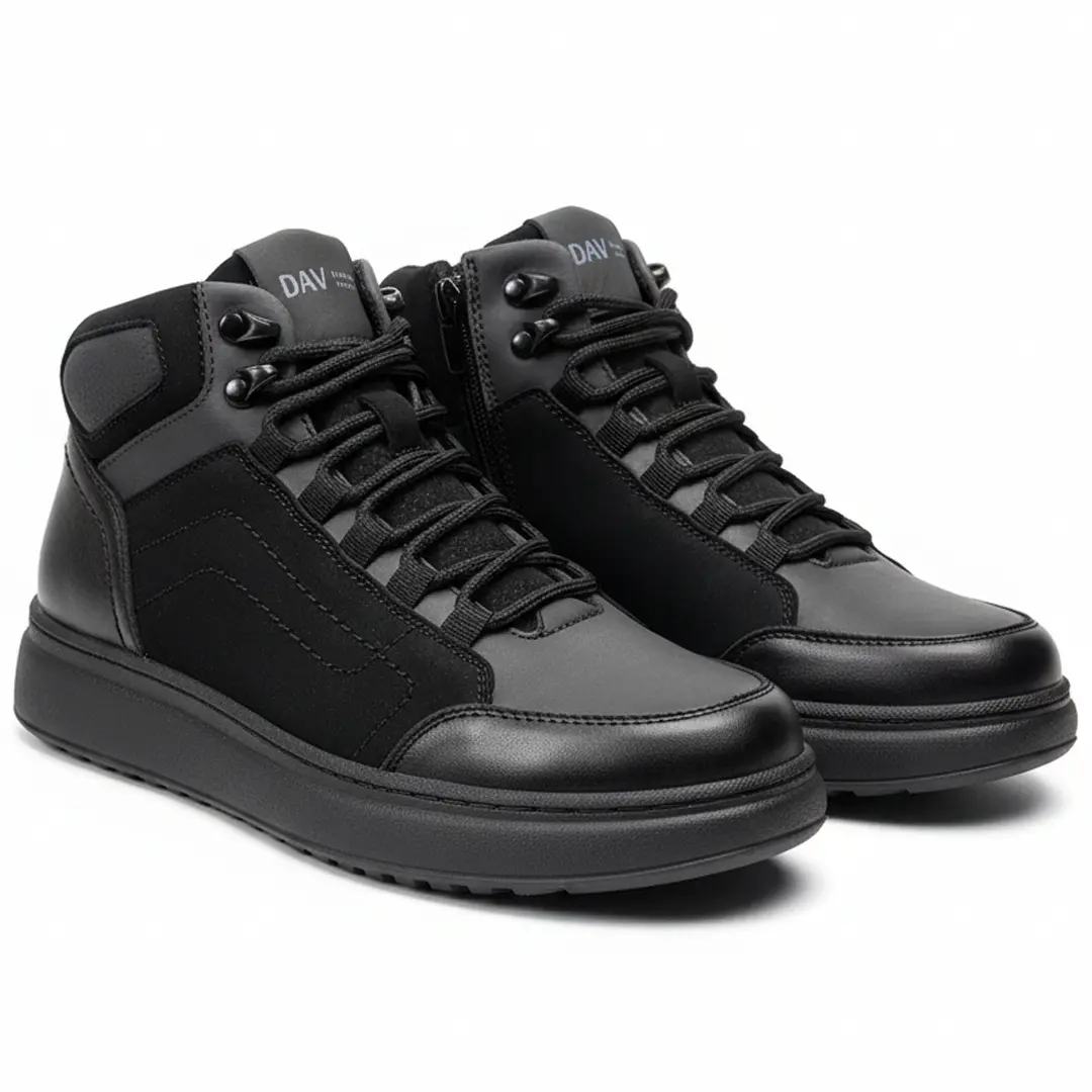 Чоловічі шкіряні зимові черевики LP (чорні)