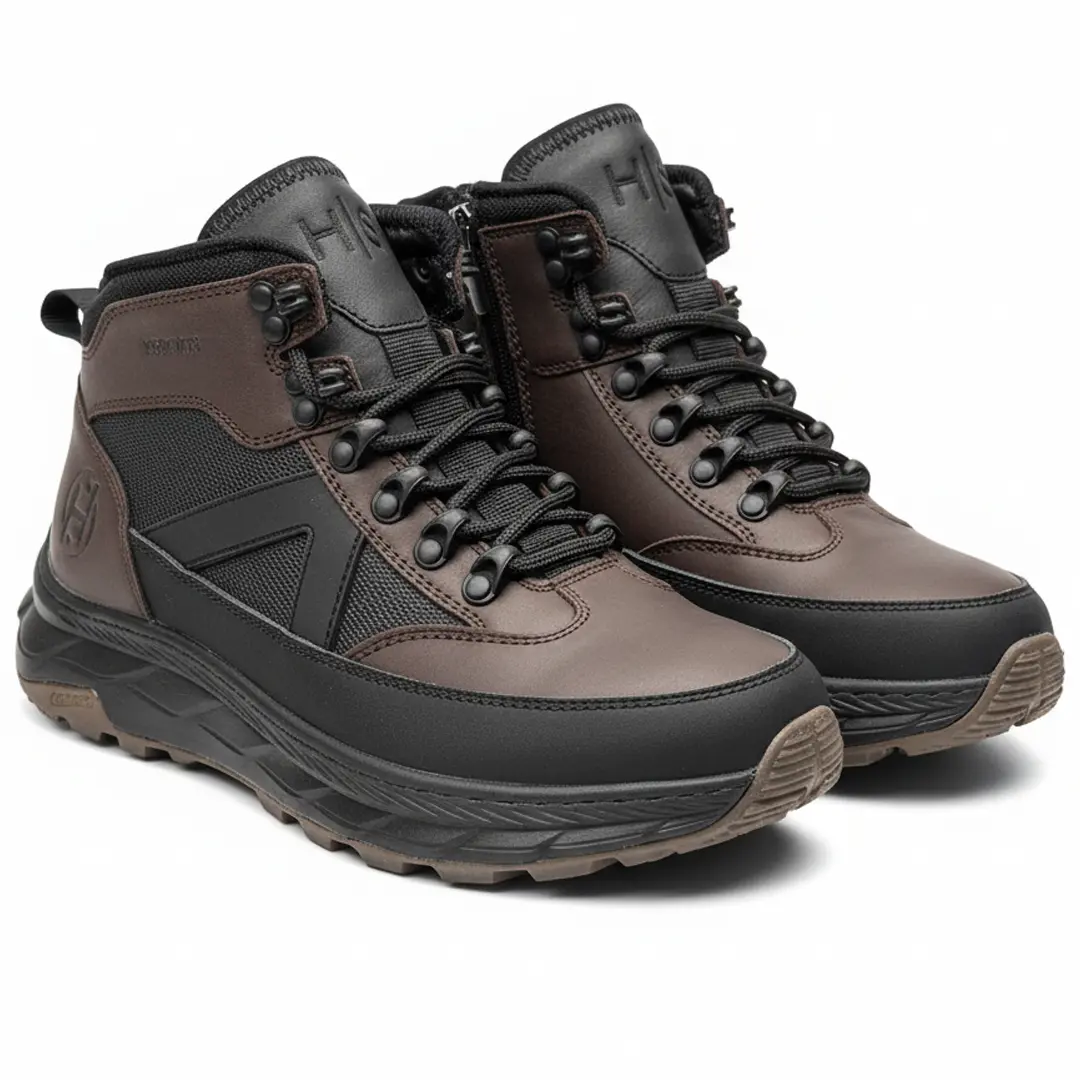 Чоловічі шкіряні зимові кросівки (коричневі)