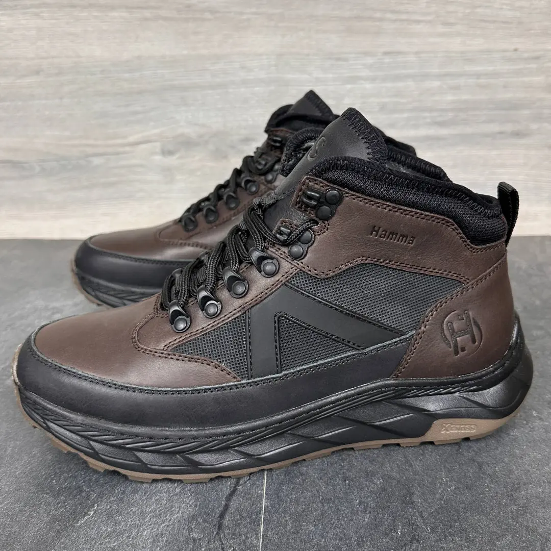 Чоловічі шкіряні зимові кросівки (коричневі)