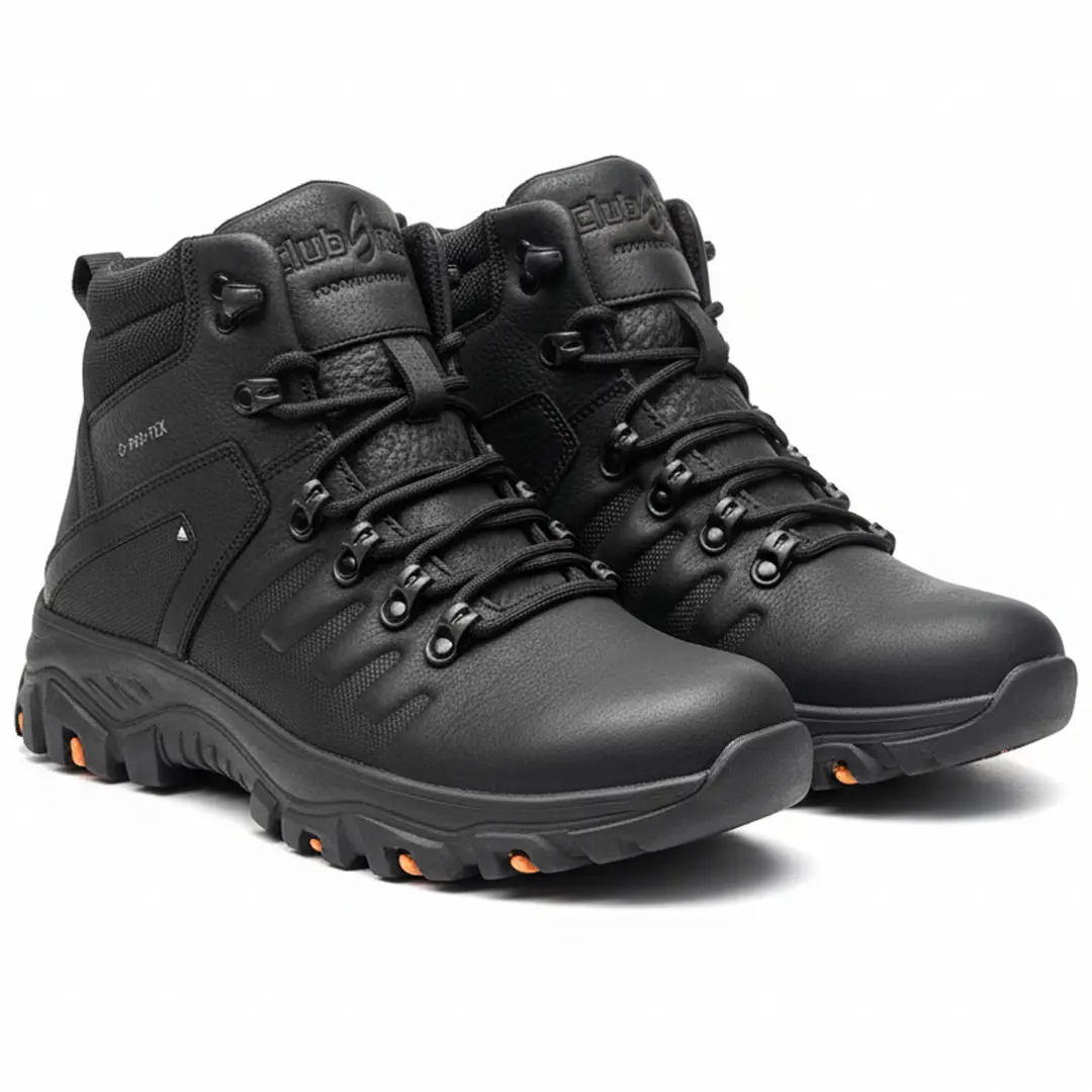 Чоловічі шкіряні зимові кросівки (чорні)