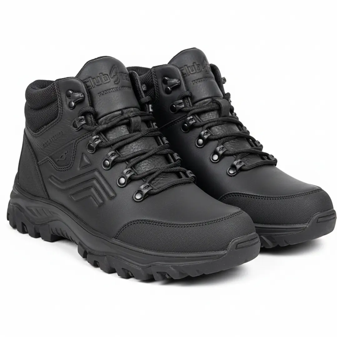 Чоловічі шкіряні зимові кросівки B (чорні)