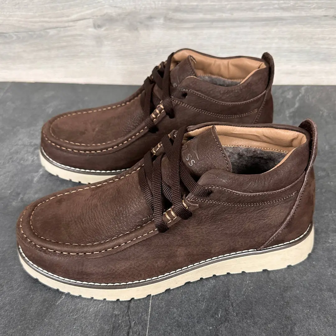 Чоловічі зимові шкіряні черевики (коричневі)