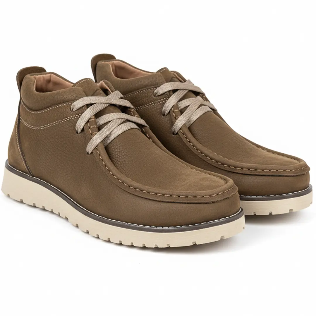 Чоловічі зимові шкіряні черевики (оливкові)