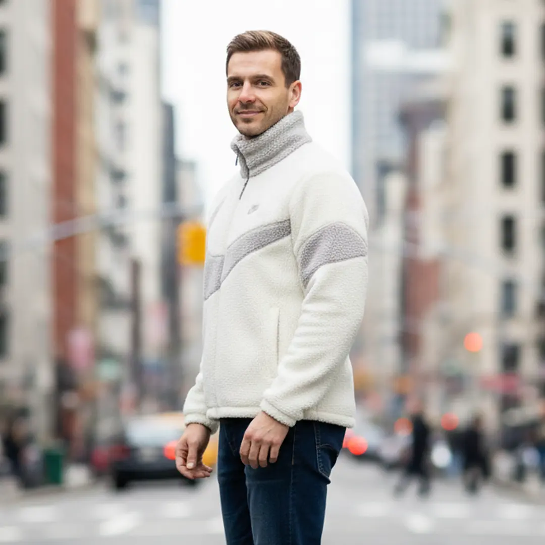 Чоловічий двосторонній пуховик Nike (блакитний з білим)