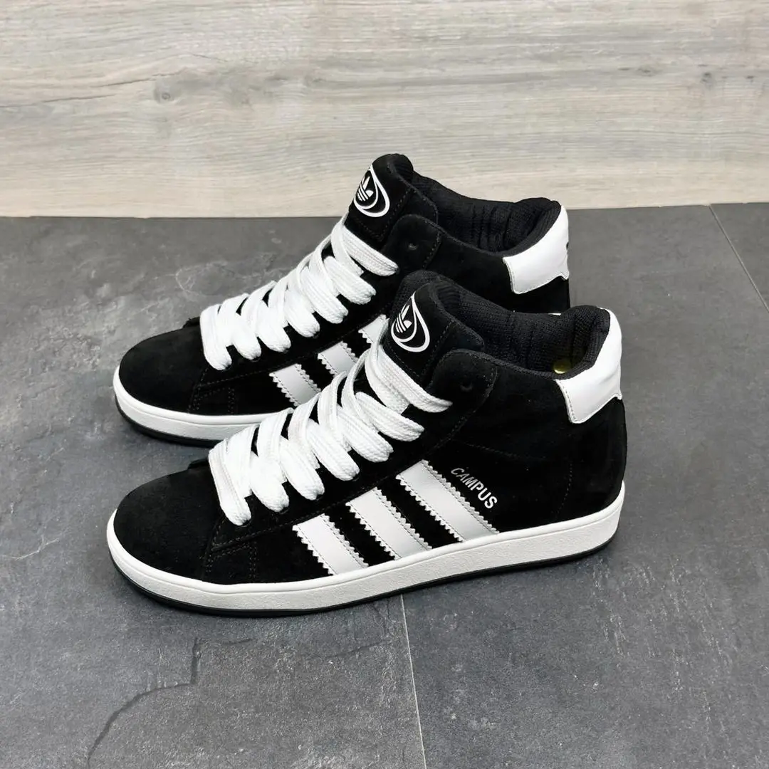 Підліткові зимові нубукові кросівки (чорні)