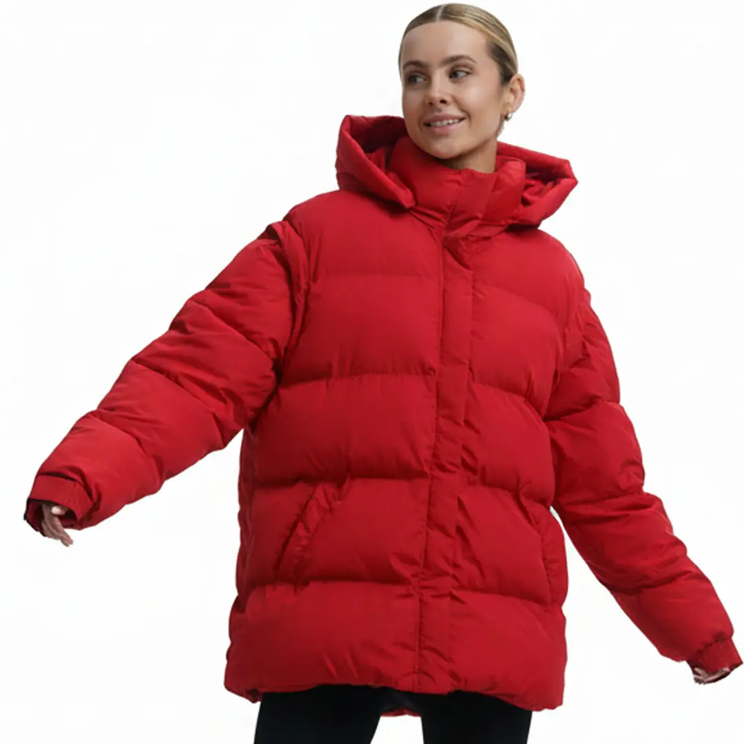 Пуховик трансформер жіночий Mishele (червоний)