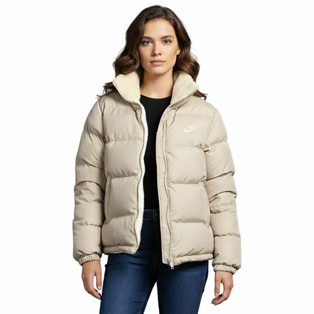 Жіночий двосторонній пуховик Nike (беж)