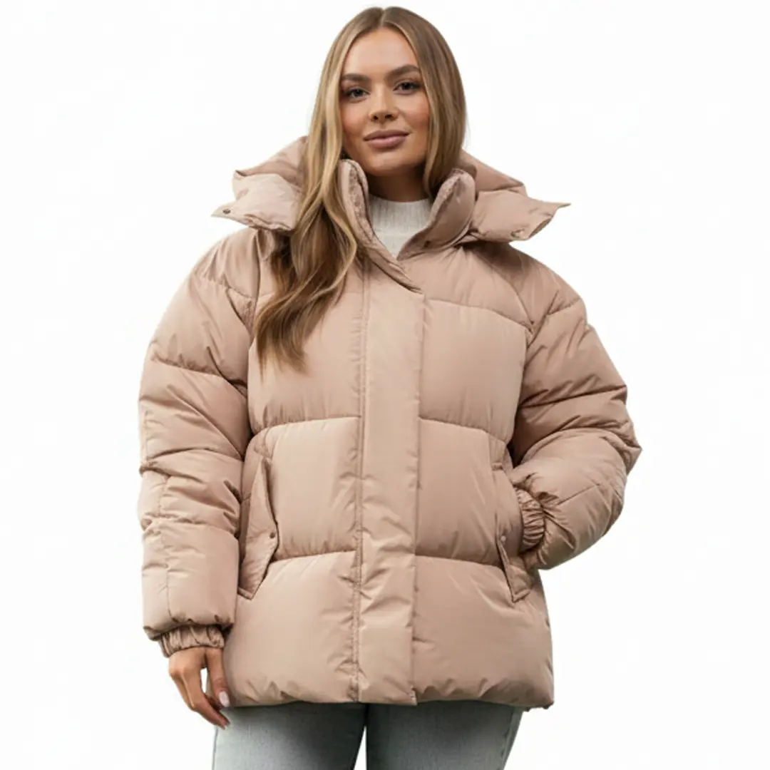 Жіночий пуфер оверсайз (беж)