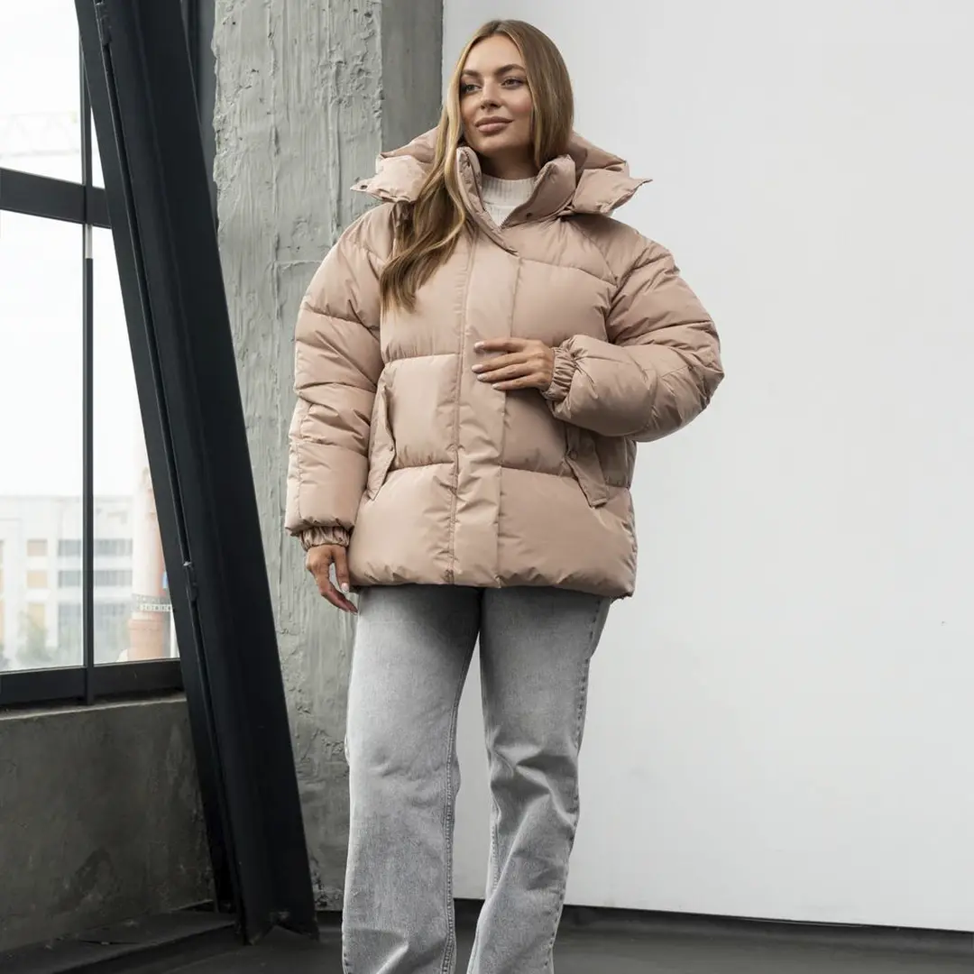 Жіночий пуфер оверсайз (беж)