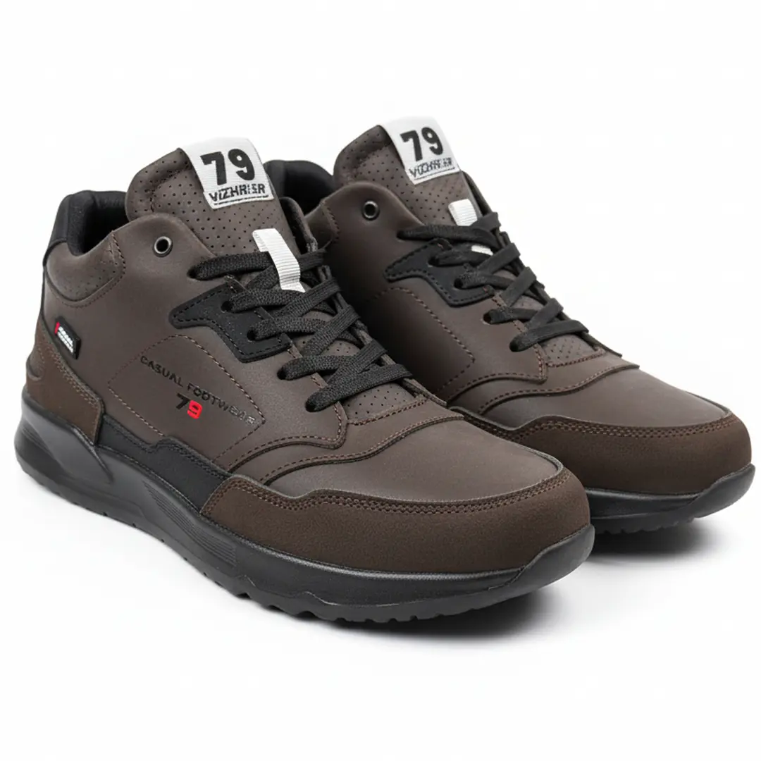 Чоловічі шкіряні зимові кросівки ПБ (коричневі)