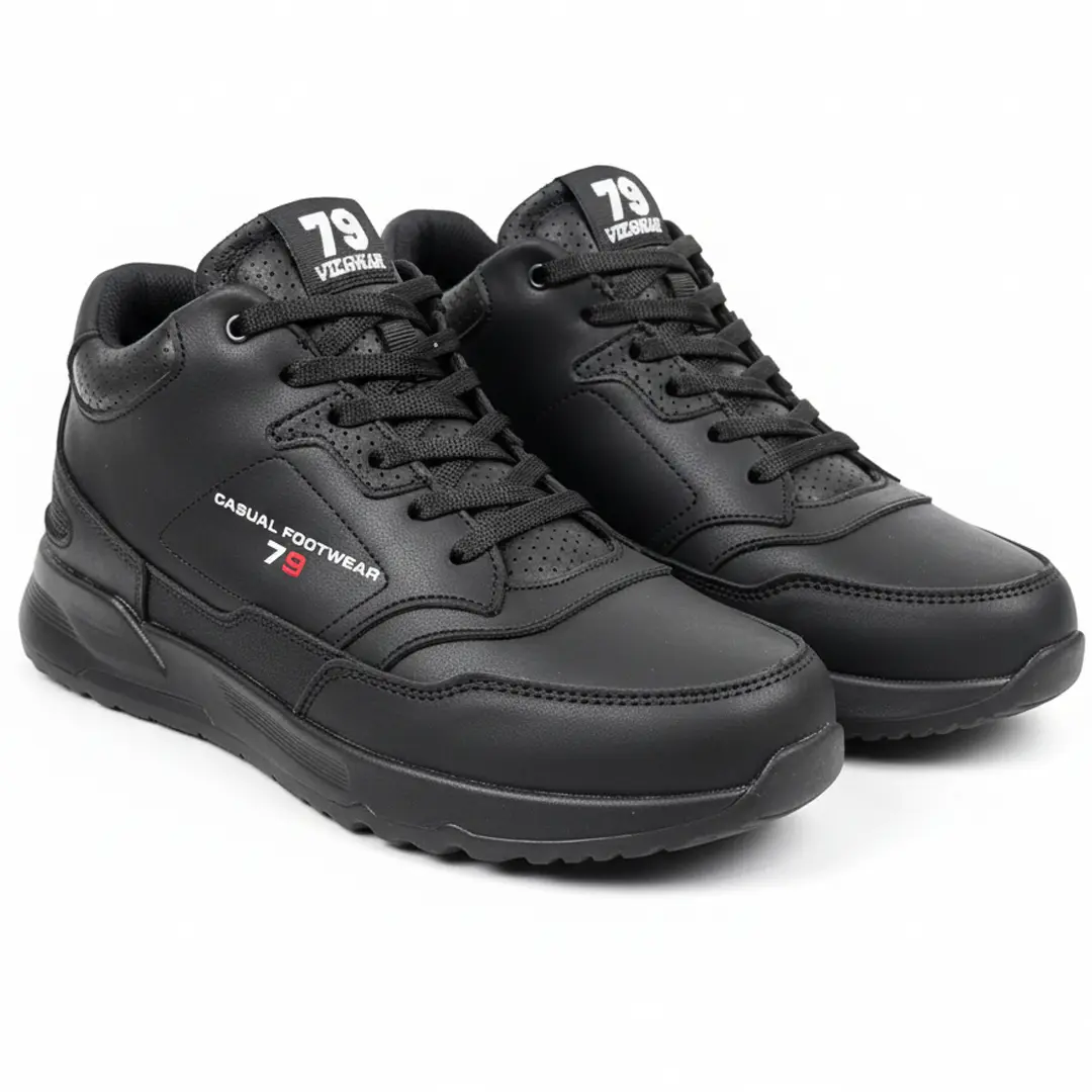 Чоловічі шкіряні зимові кросівки ПБ (чорні)