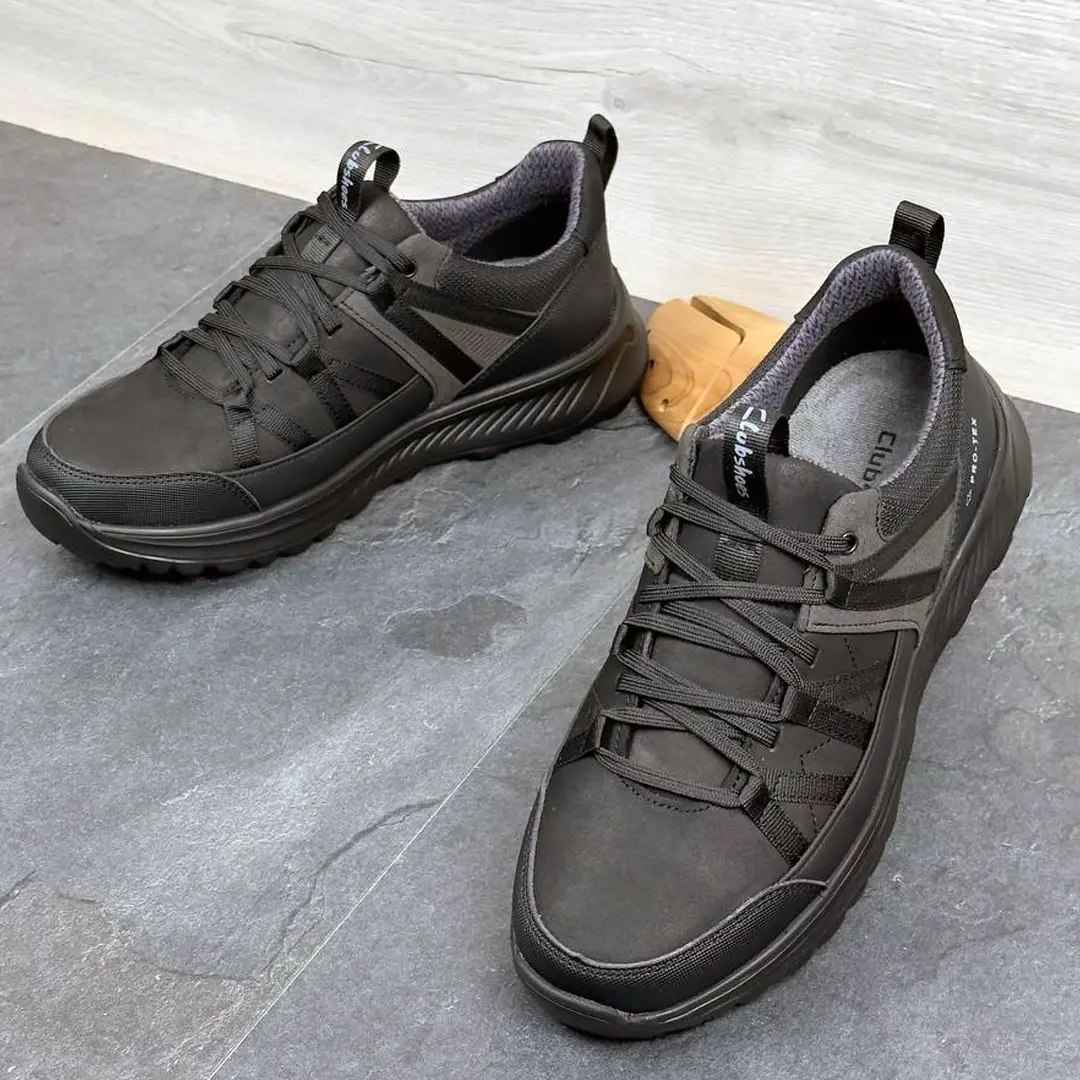 Чоловічі шкіряні зимові кросівки TS G (чорні)