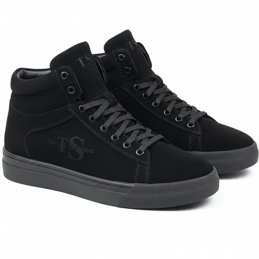 Чоловічі зимові черевики з натуральної замші (чорні)