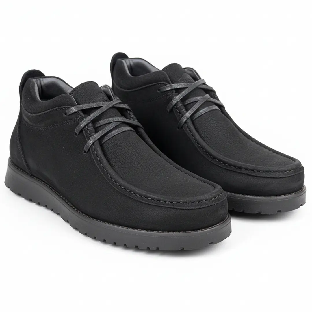 Чоловічі зимові шкіряні черевики (чорні)