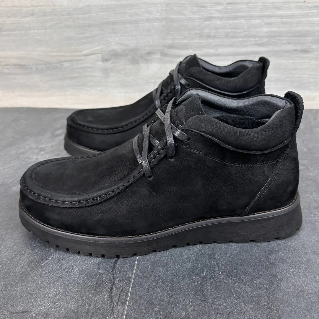Чоловічі зимові шкіряні черевики (чорні)