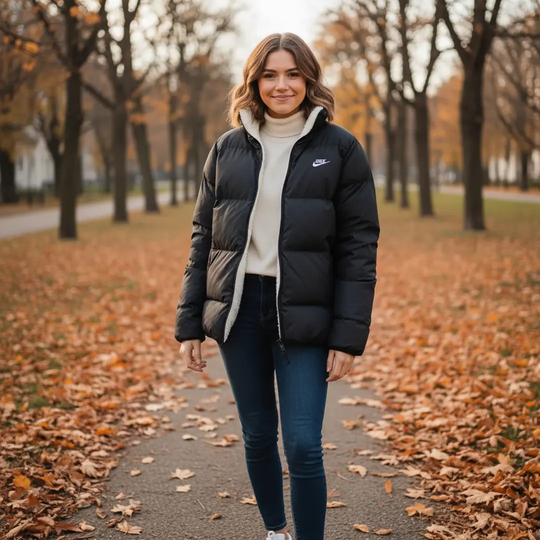 Жіноча двостороння куртка Nike (чорно біла)