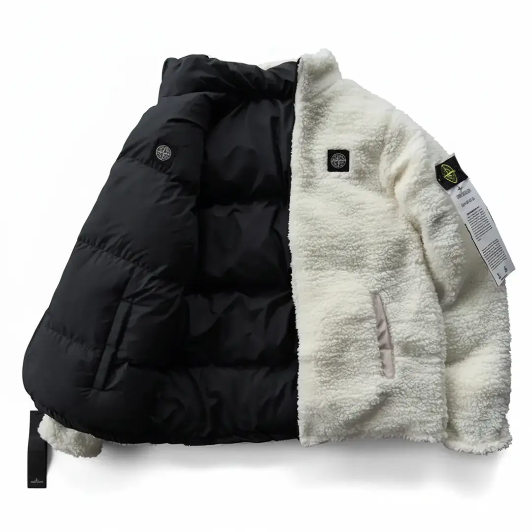 Для неї Жіноча двостороння куртка Stone Island (чорно-біла) Орхідея