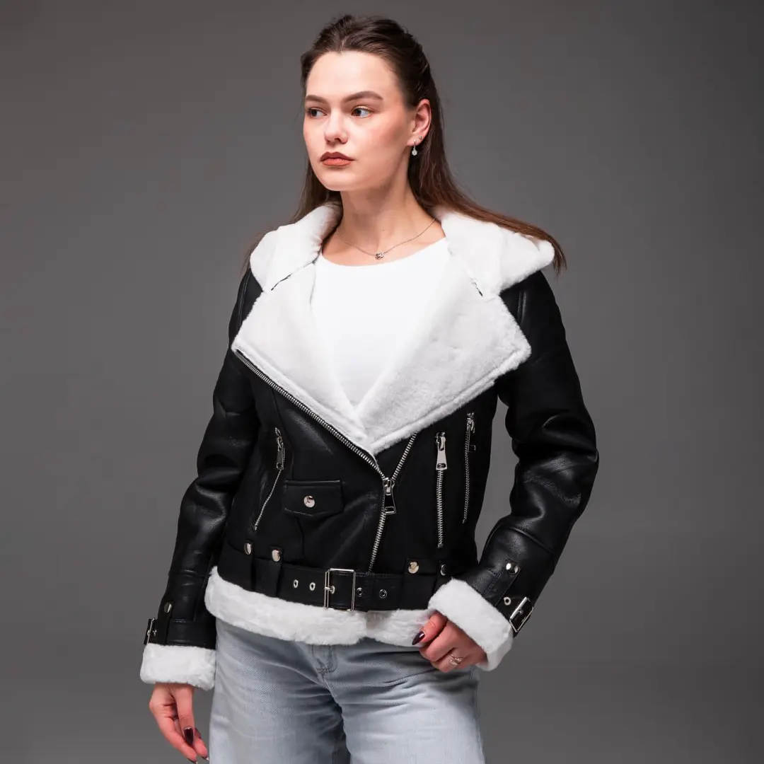 Жіноча куртка косуха на хутрі