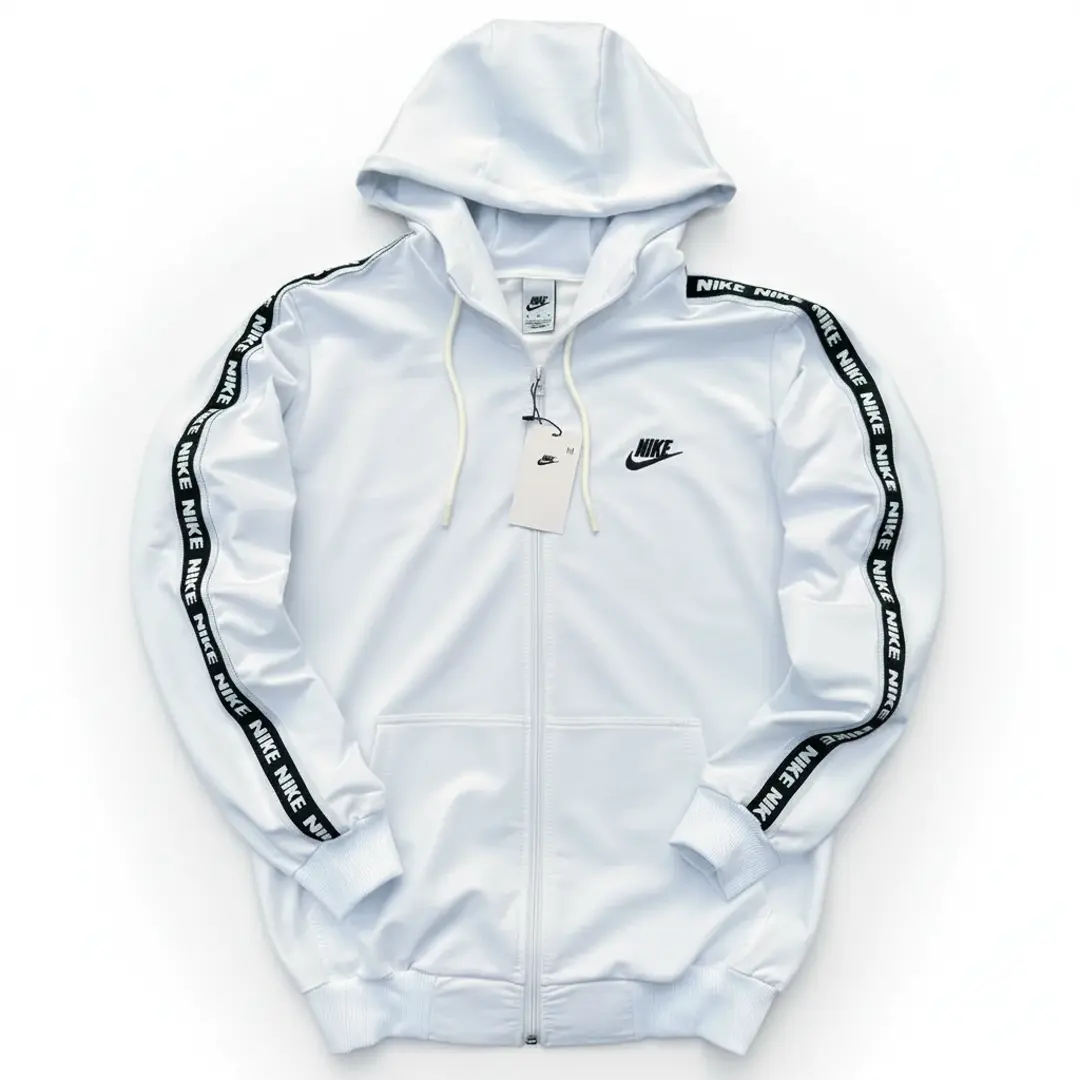 Зіп худі Nike лампас (white)