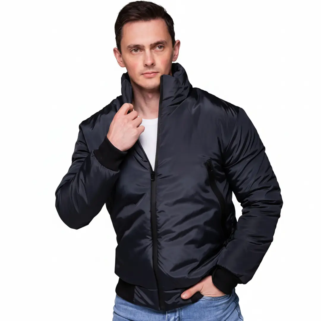 Чоловіча утеплена куртка бомбер (синя)