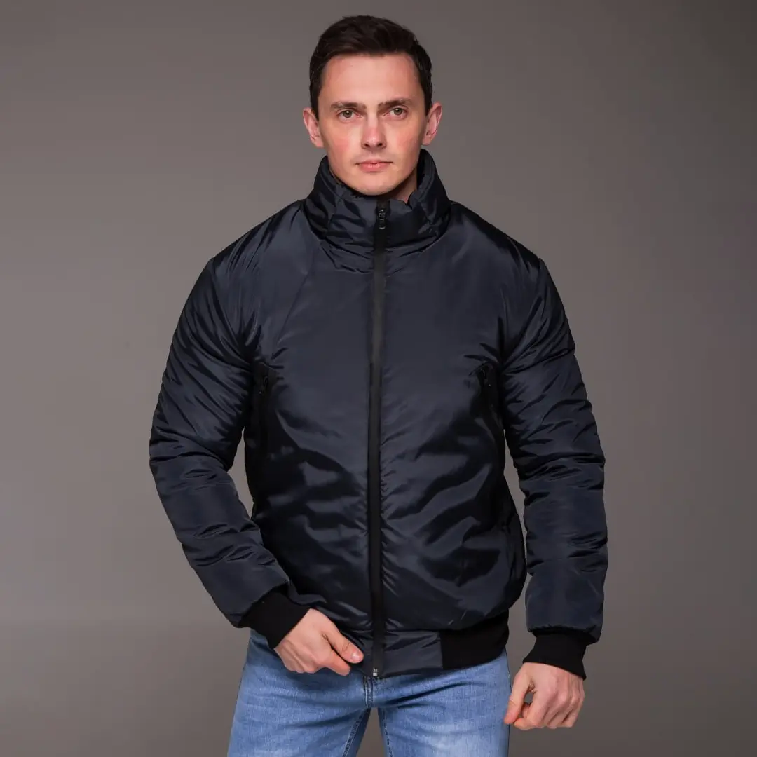 Чоловіча утеплена куртка бомбер (синя)