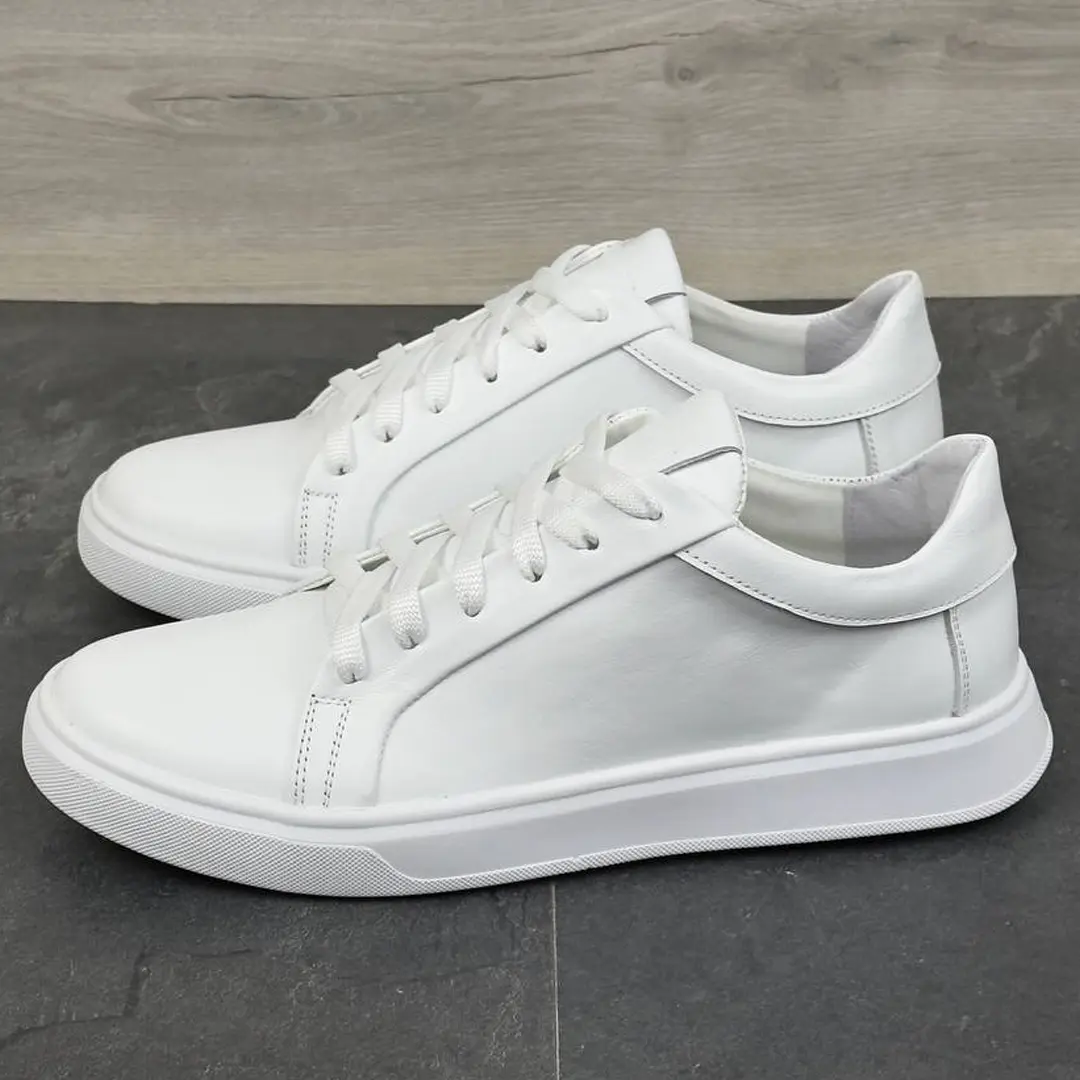 Чоловічі шкіряні напівчеревики К (білі)