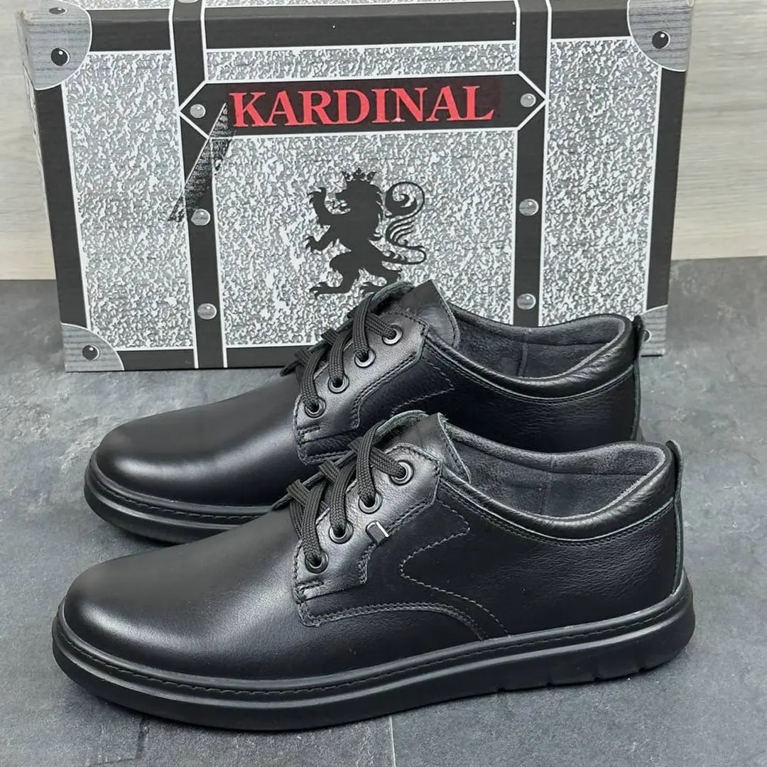 Чоловічі шкіряні напівчеревики Kardinal Т (чорні)