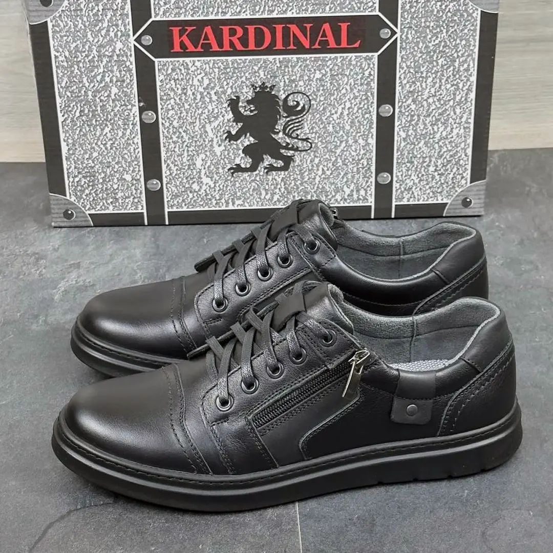 Чоловічі шкіряні напівчеревики Kardinal ЗМ (чорні)