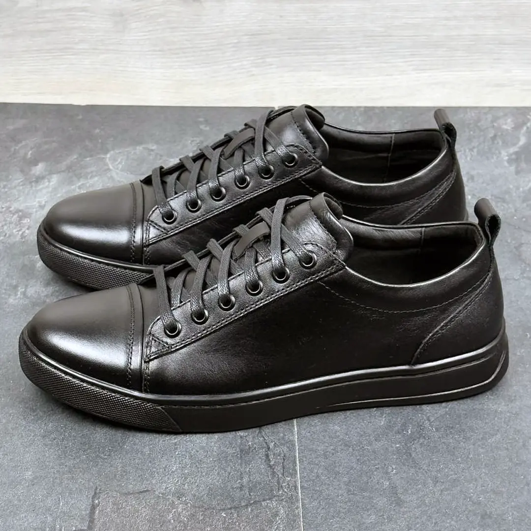 Чоловічі шкіряні напівчеревики Tsevo (чорні)