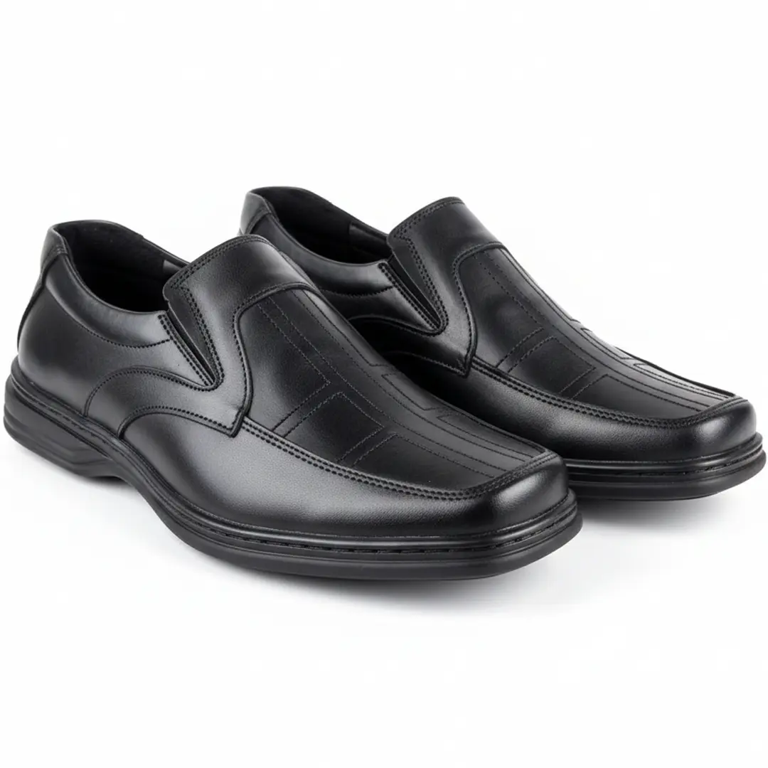 Чоловічі шкіряні туфлі модель Куб (чорні)