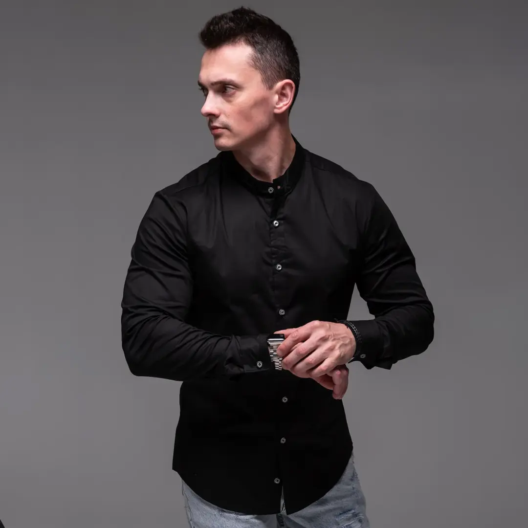 Чоловіча сорочка з довгим рукавом Modern (чорна)